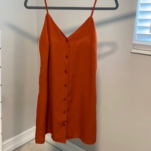 burnt orange button down dress